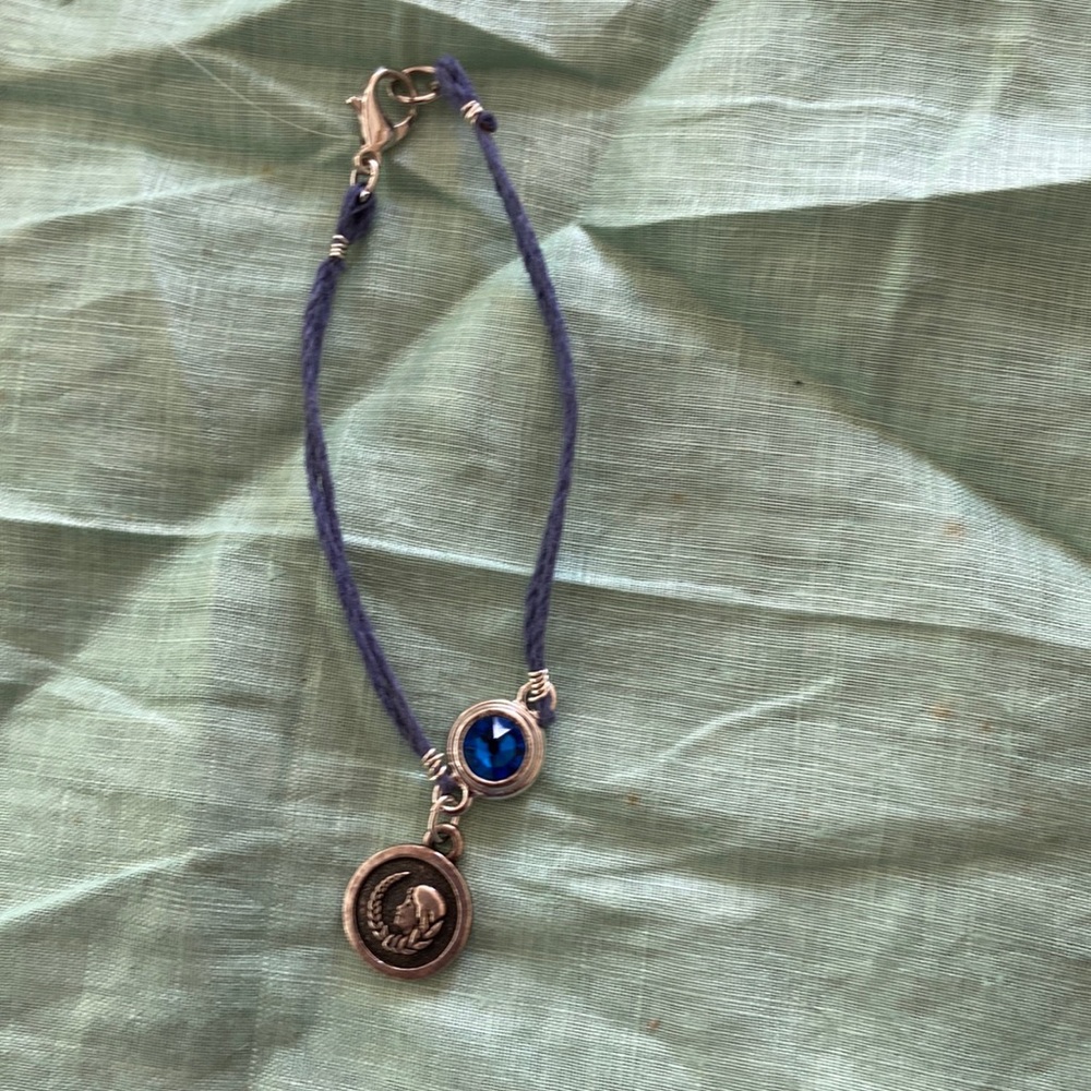 Virgo handmade astrology charm bracelet royal blue
